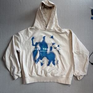 AElfric Eden Hoodie Cream And Blue Size Medium